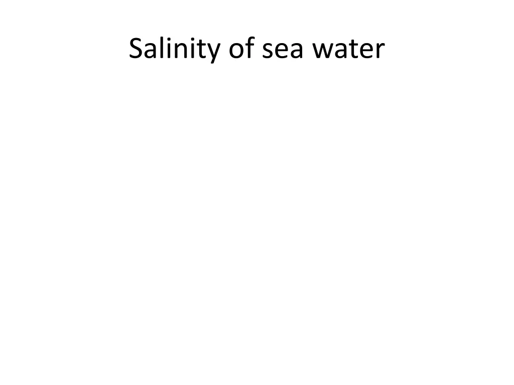 salinity of sea water
