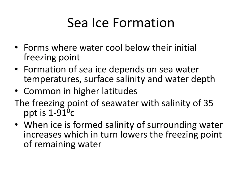 sea ice formation