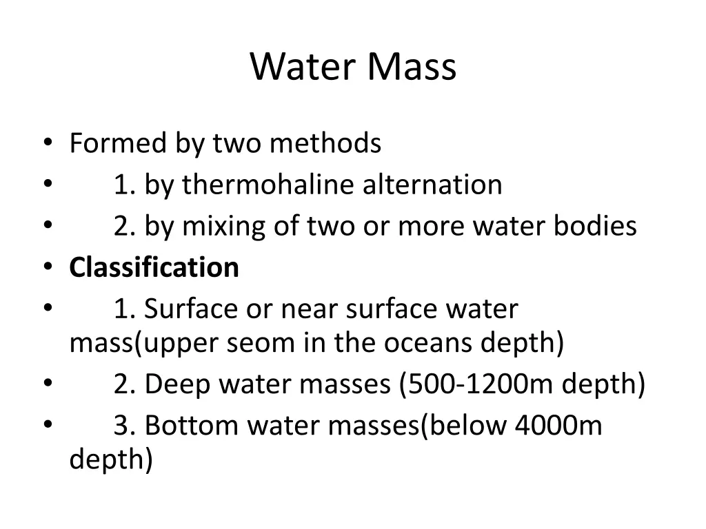 water mass
