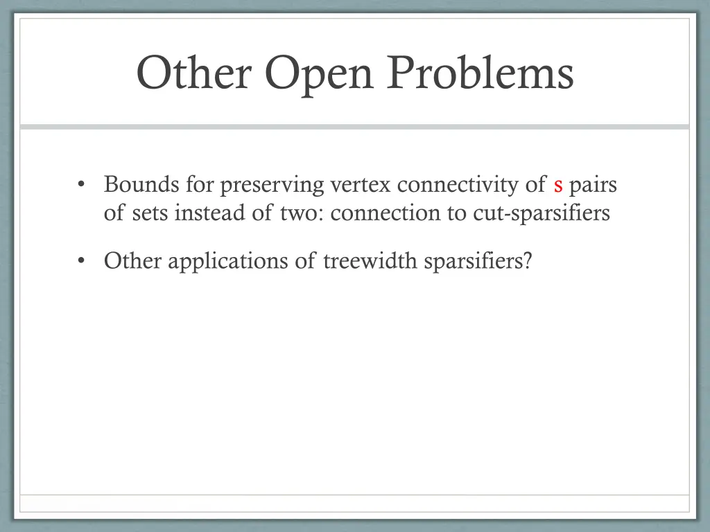 other open problems