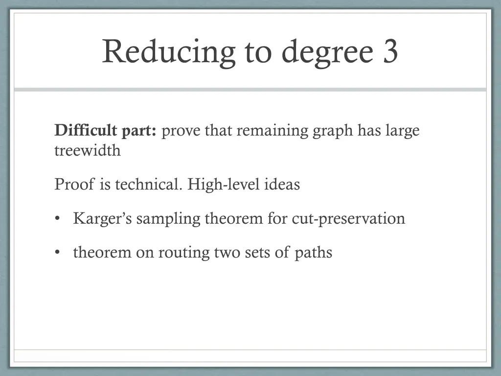 reducing to degree 3 1