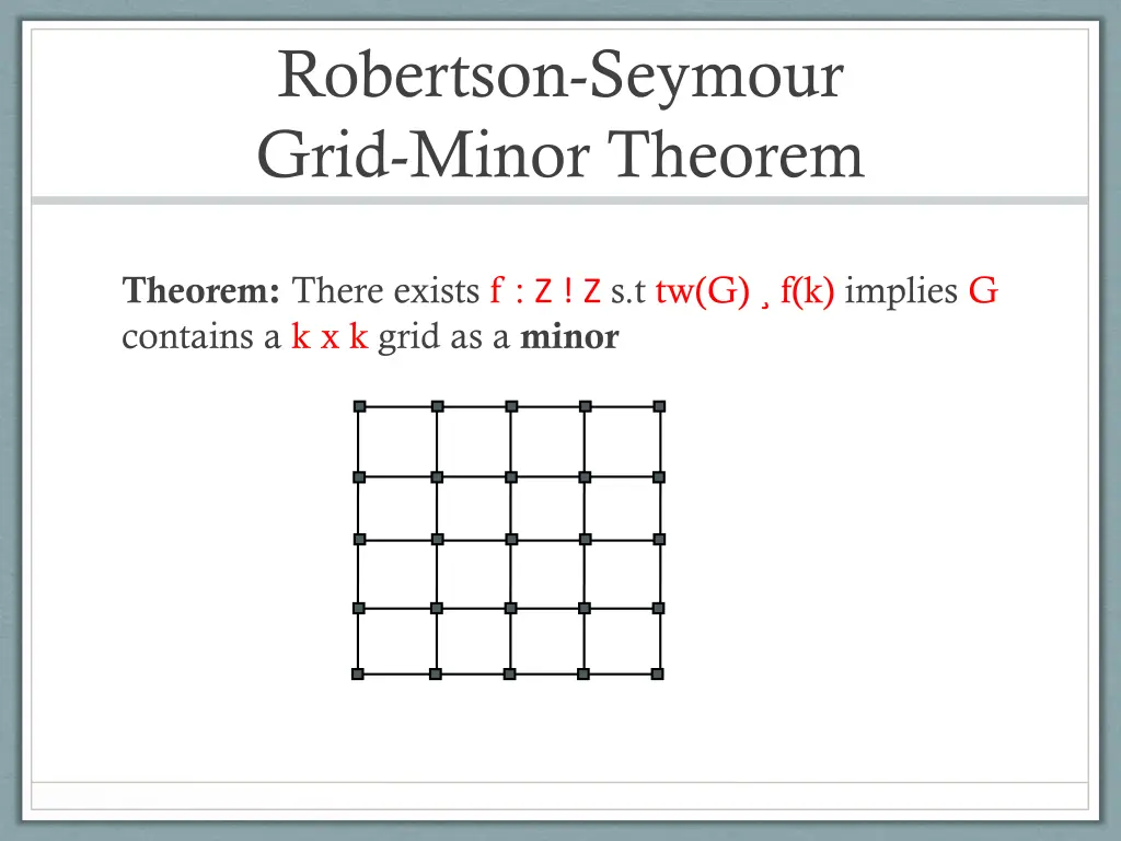 robertson seymour grid minor theorem