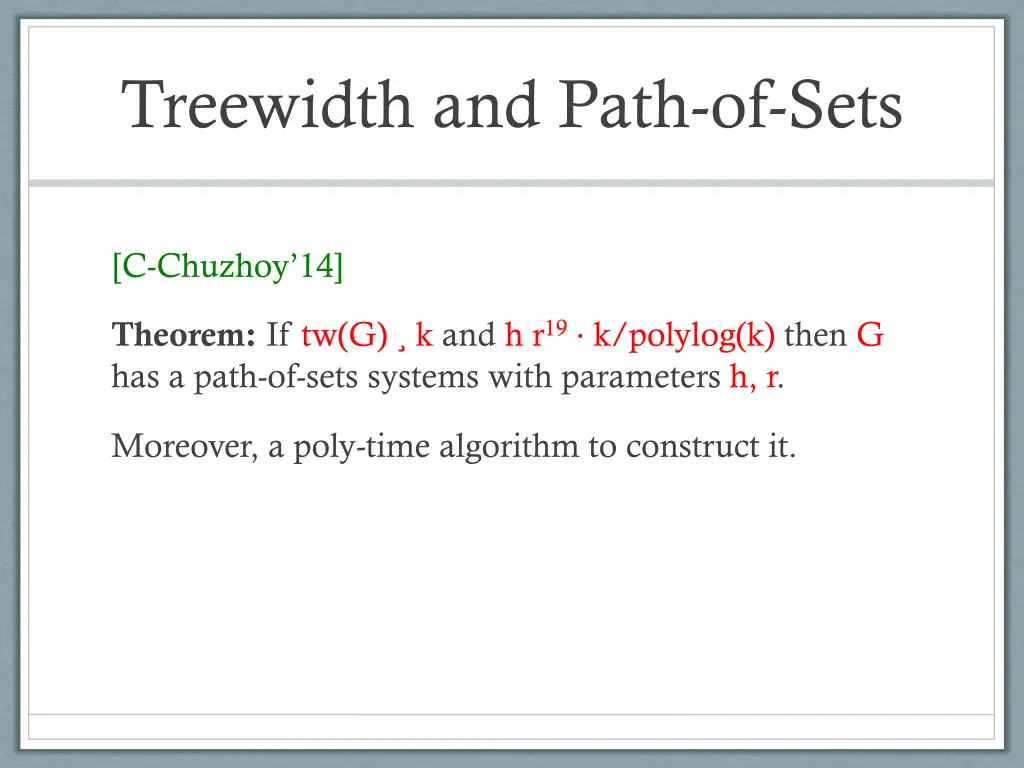 treewidth and path of sets