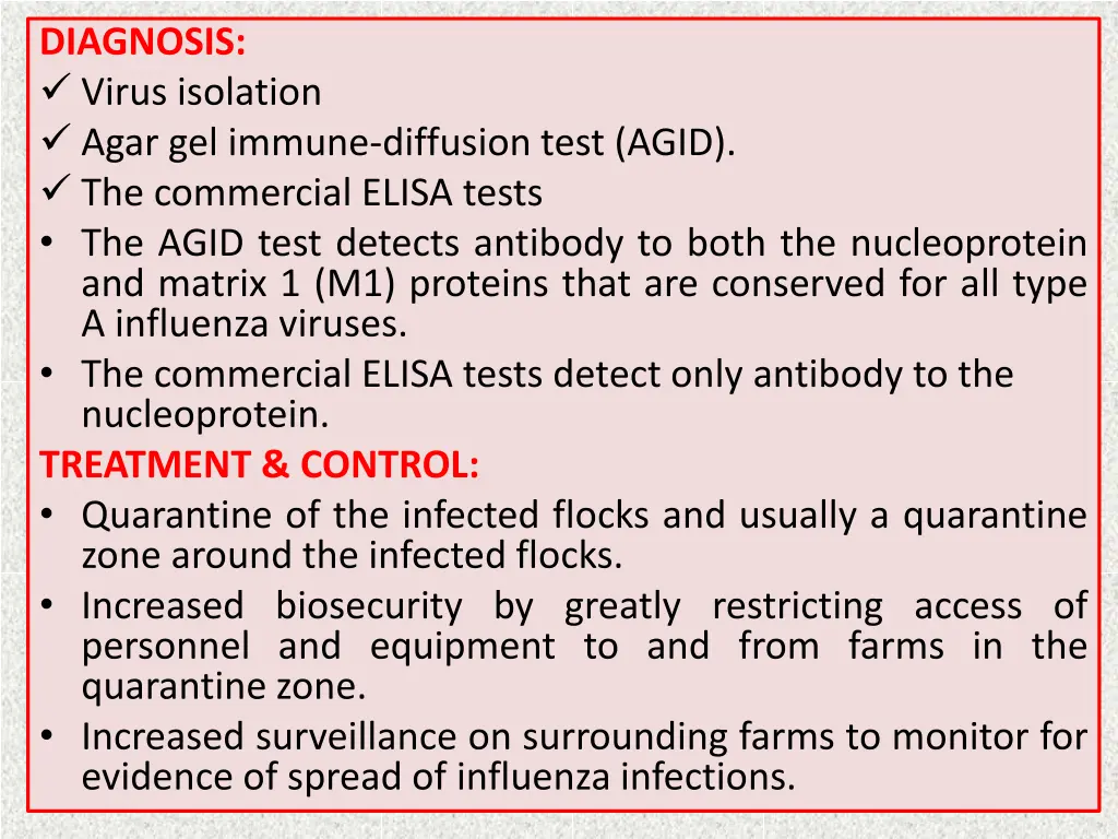 diagnosis virus isolation agar gel immune