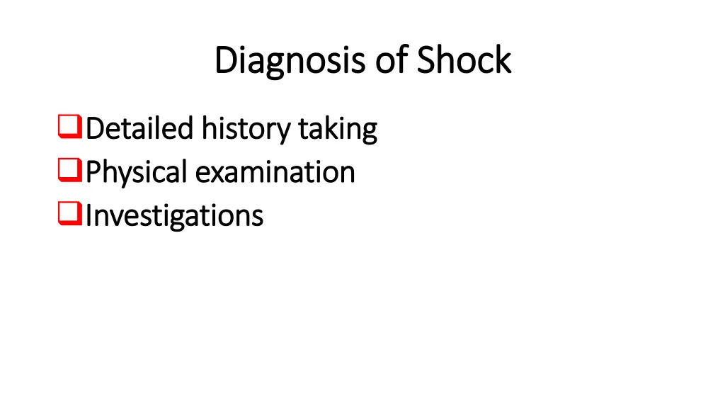 diagnosis of shock diagnosis of shock