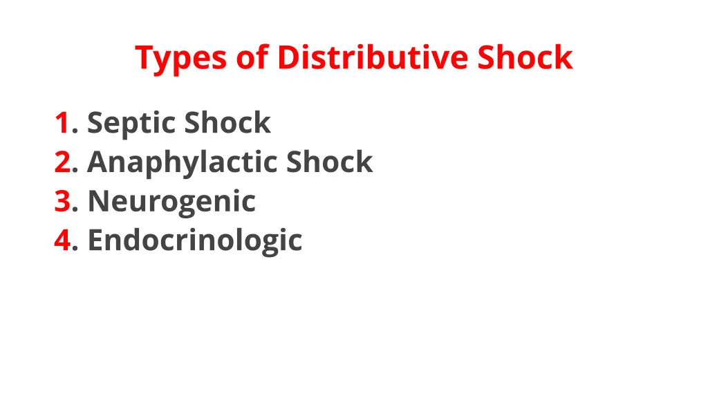 types of distributive shock