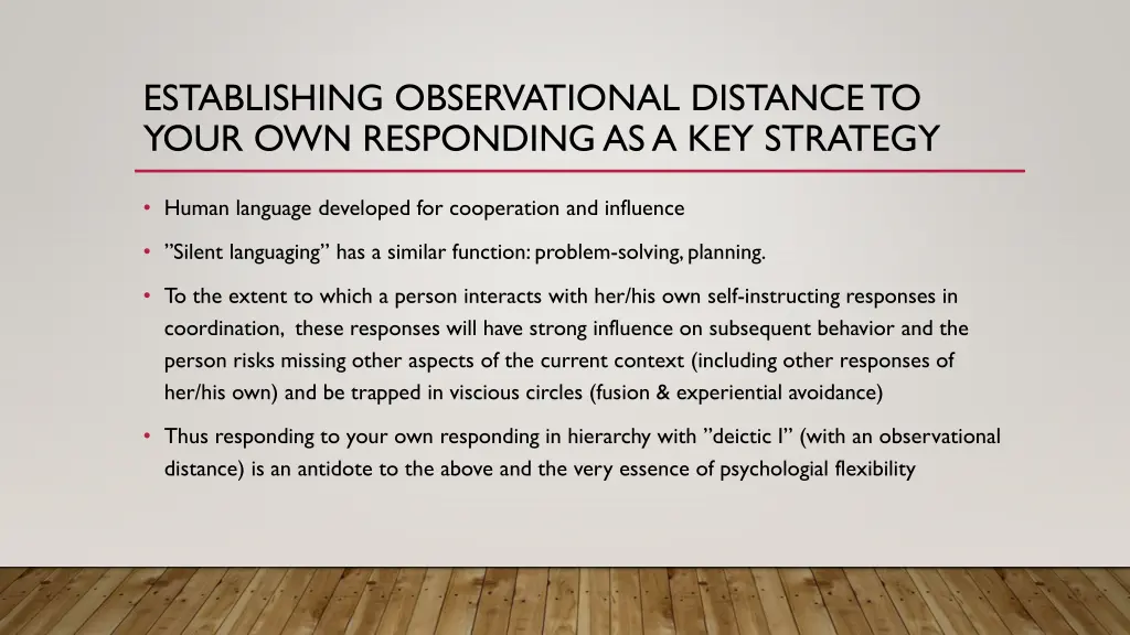 establishing observational distanceto your