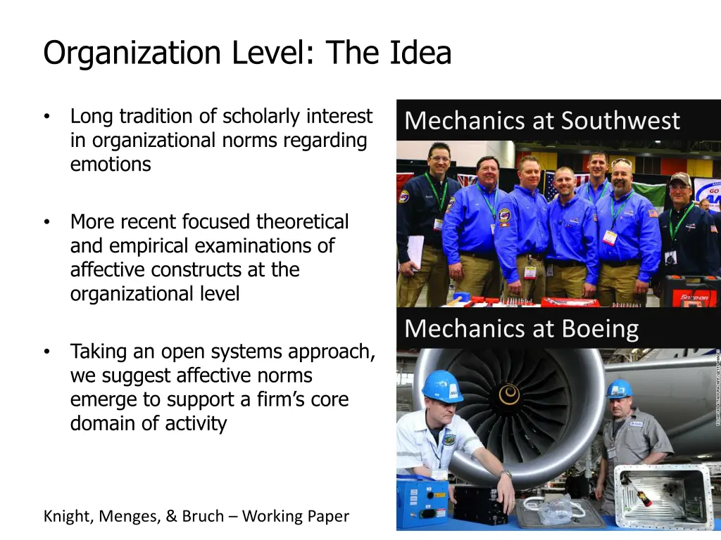 organization level the idea