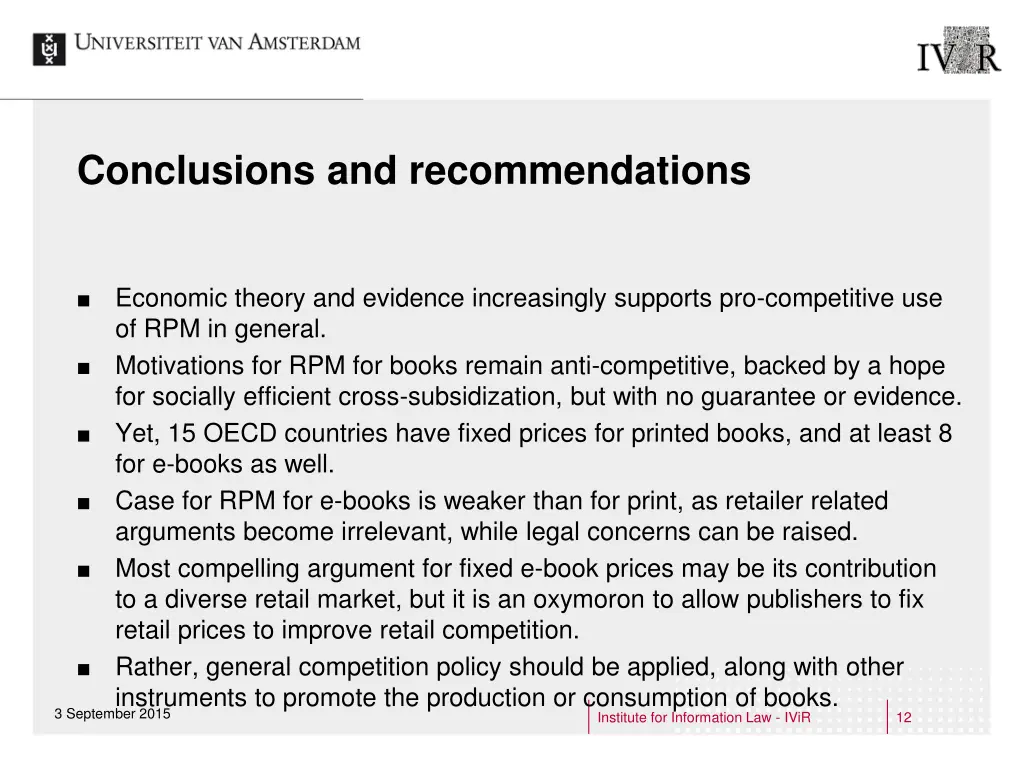 conclusions and recommendations