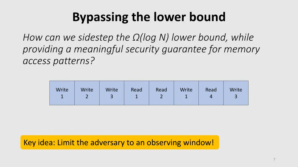 bypassing the lower bound 1
