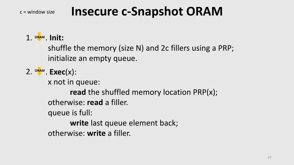 insecure c snapshot oram 2