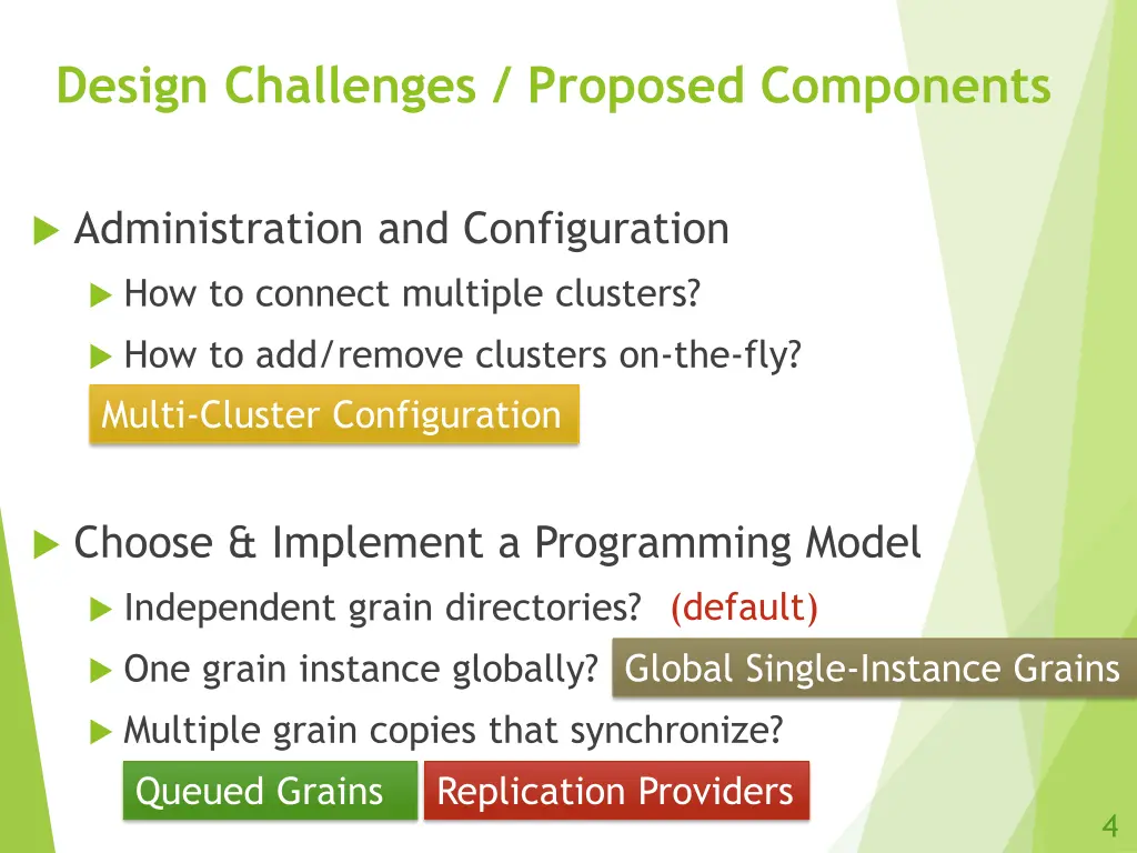 design challenges proposed components