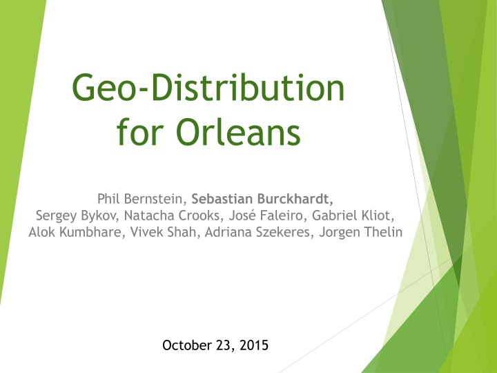 geo distribution for orleans