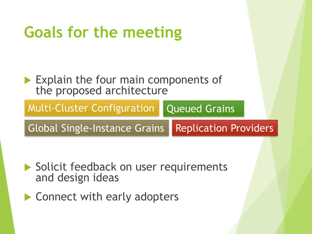 goals for the meeting