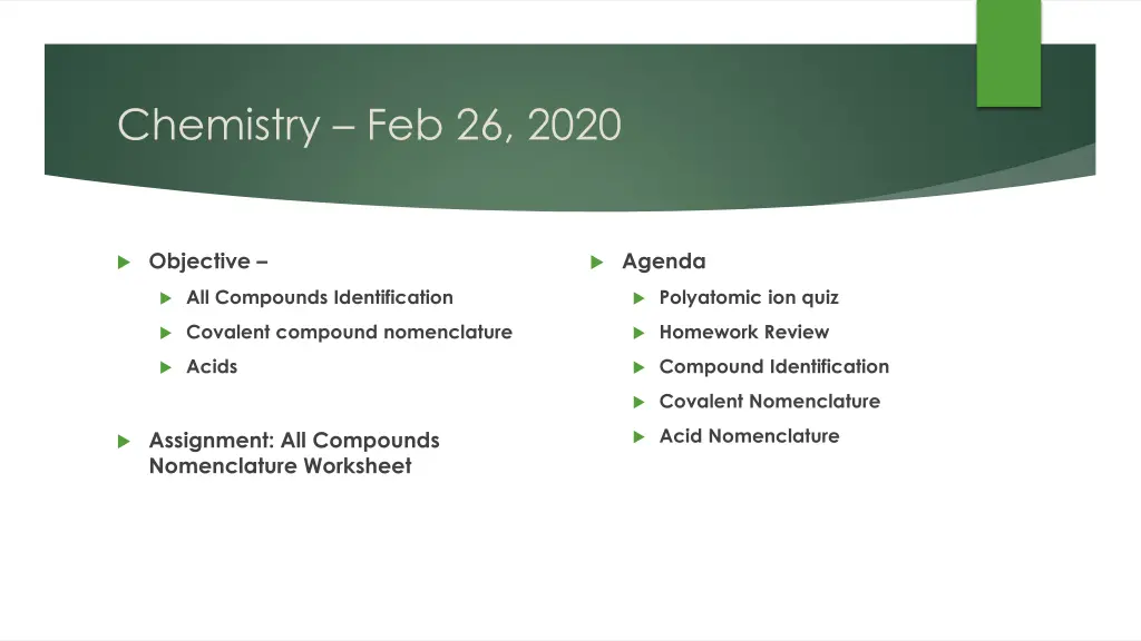 chemistry feb 26 2020 1