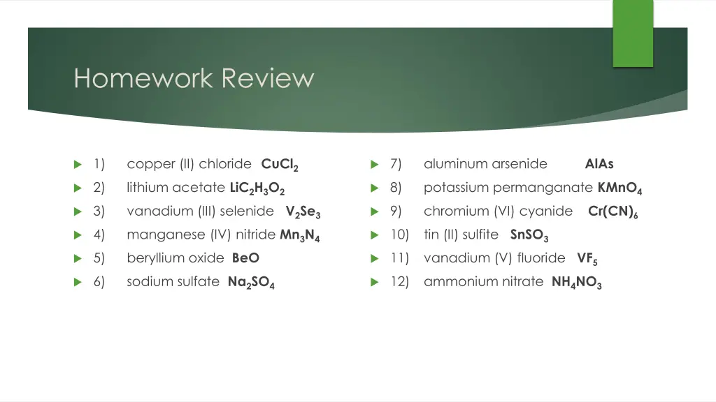 homework review 1