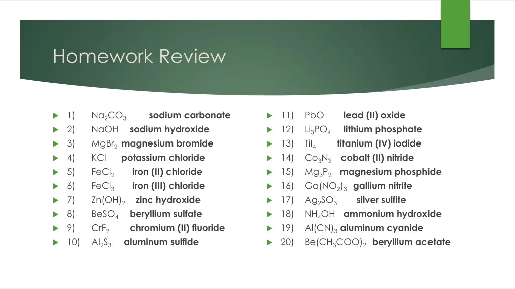 homework review 2