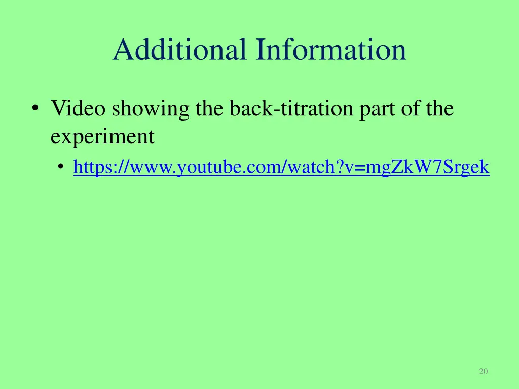 additional information
