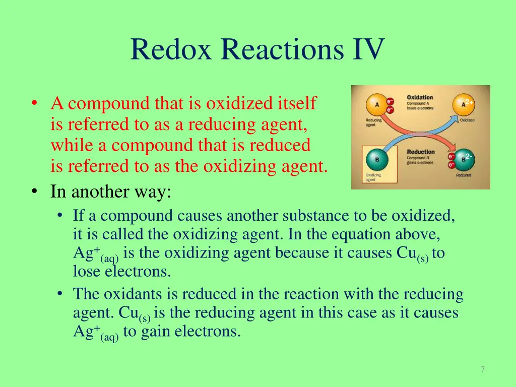 redox reactions iv
