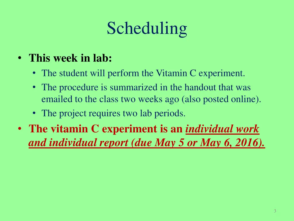 scheduling