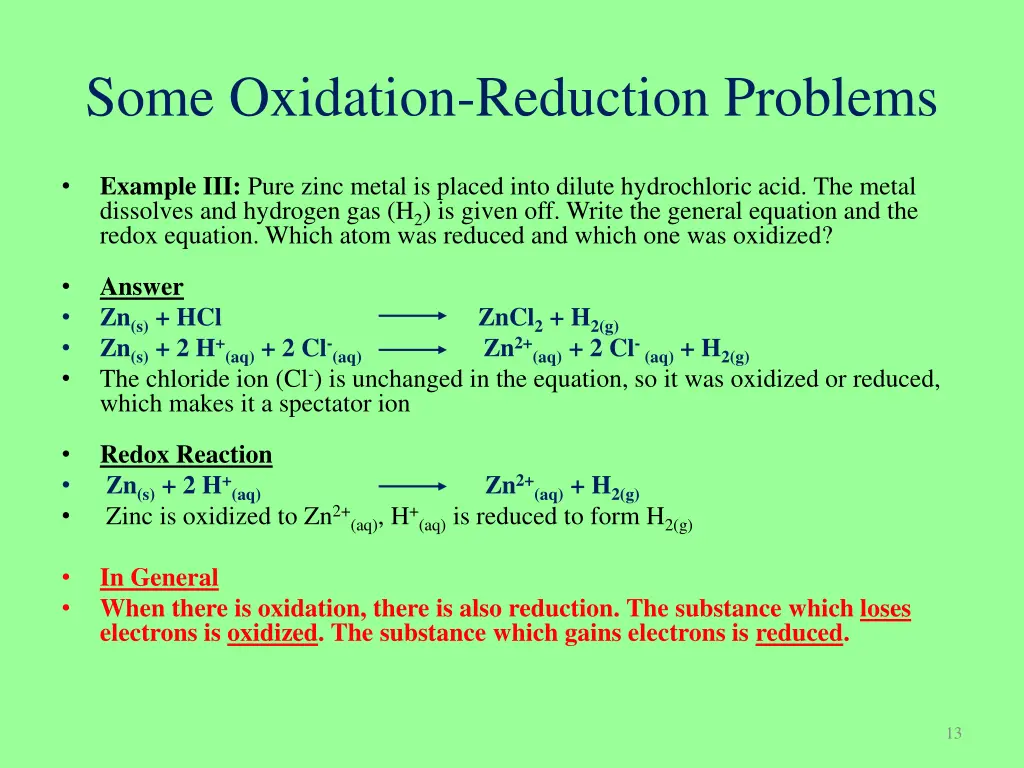 some oxidation reduction problems 1