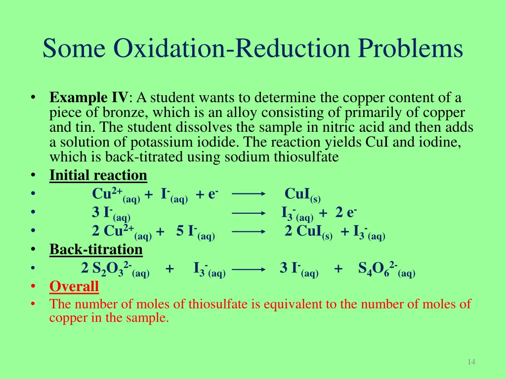 some oxidation reduction problems 2