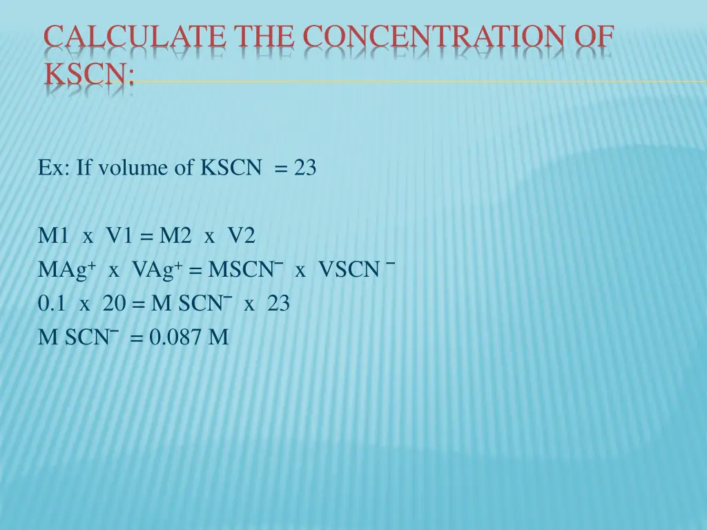 calculate the concentration of kscn