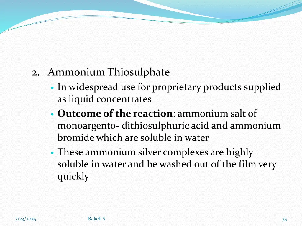 2 ammonium thiosulphate