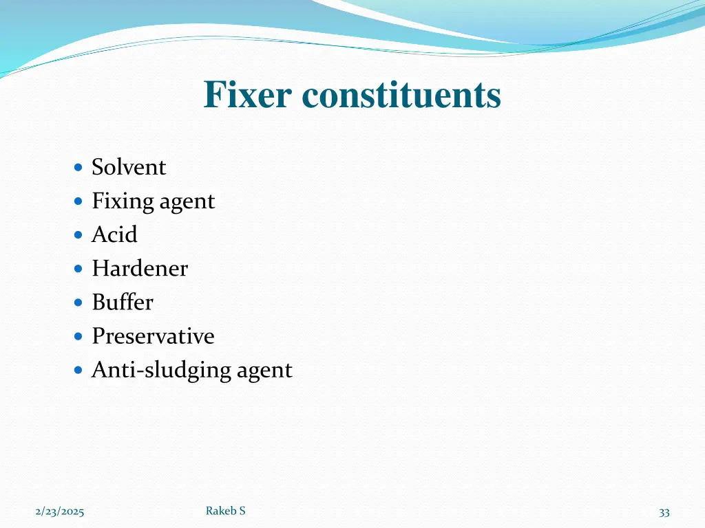 fixer constituents