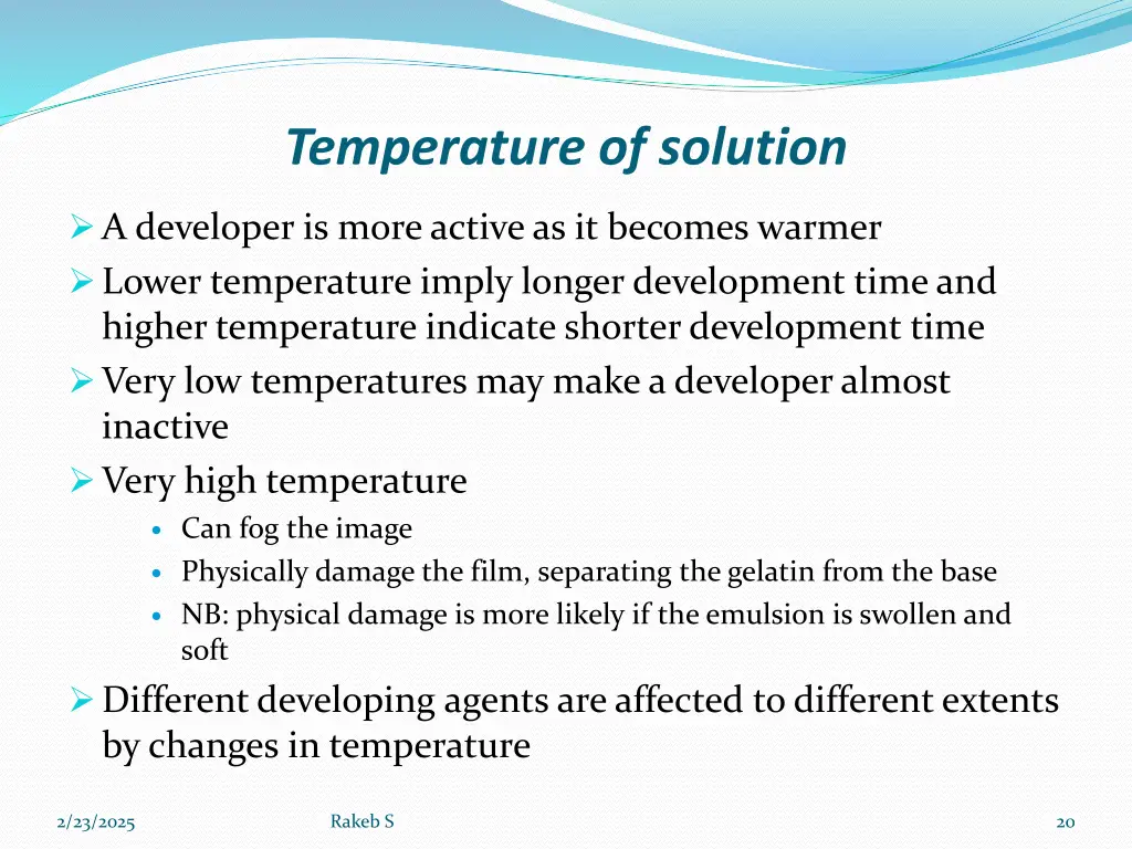 temperature of solution