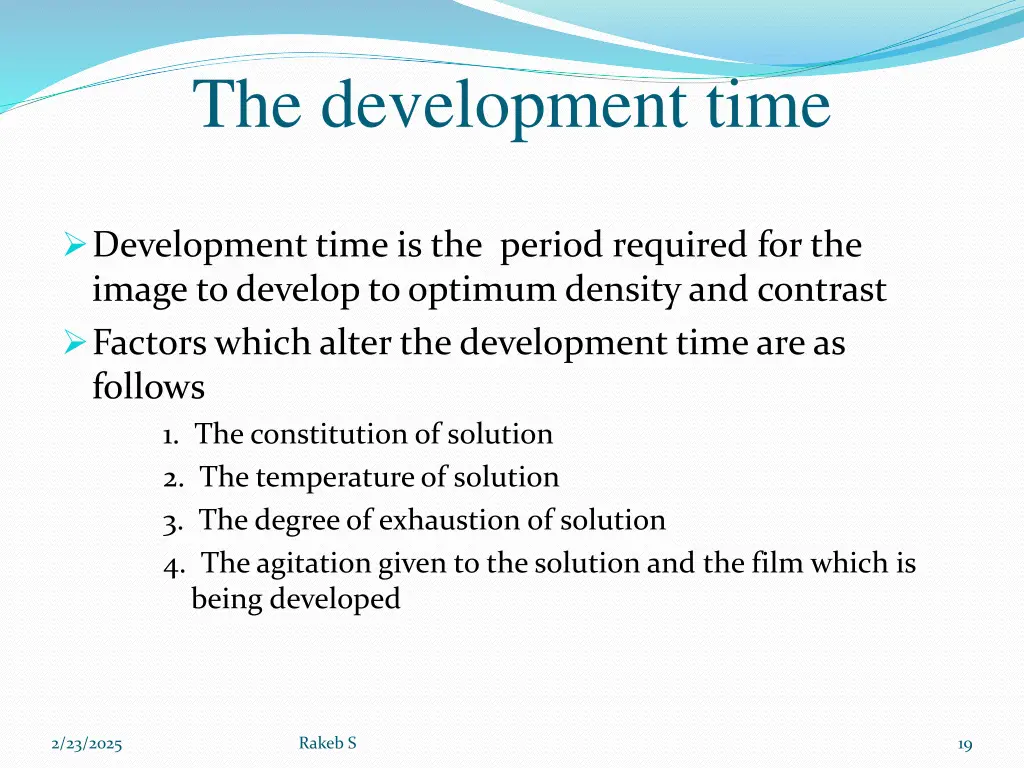 the development time