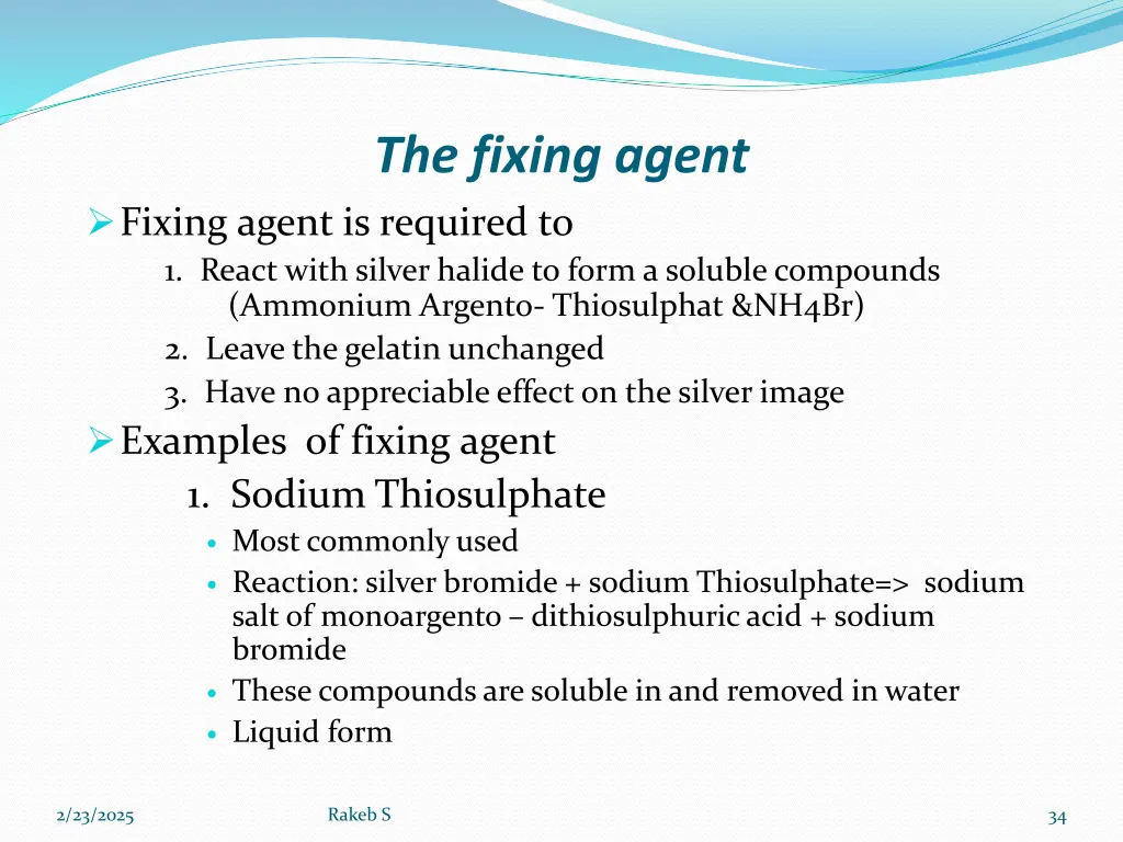 the fixing agent