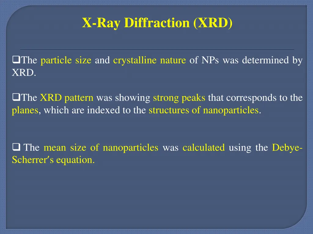 x ray diffraction xrd