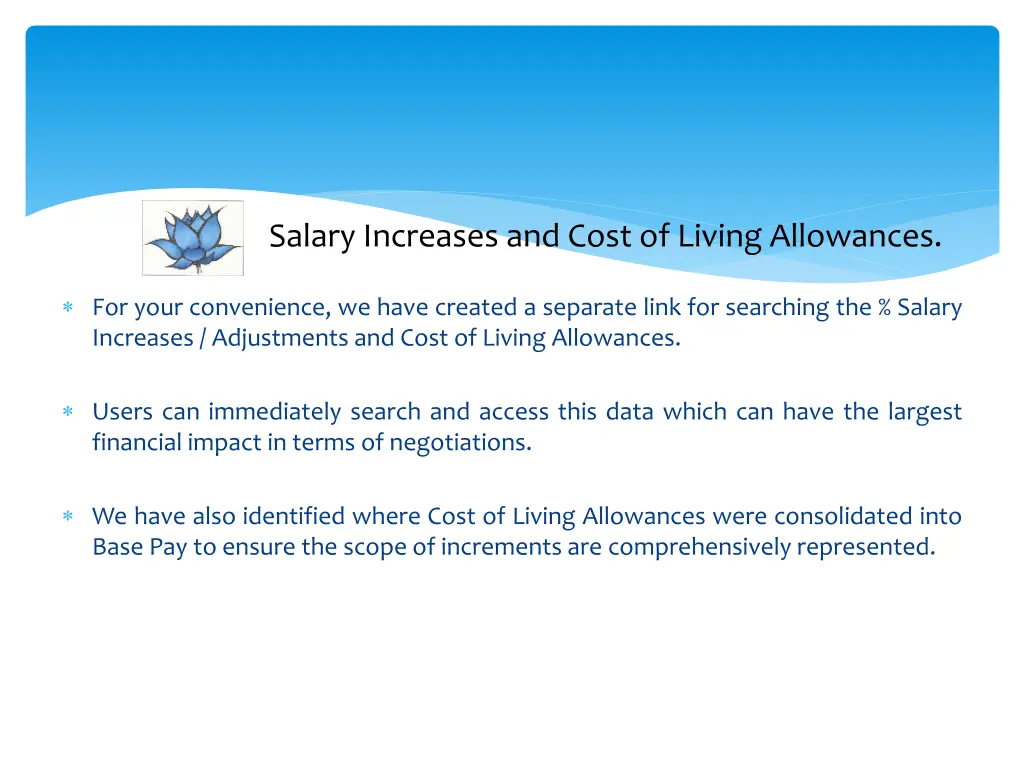 salary increases and cost of living allowances
