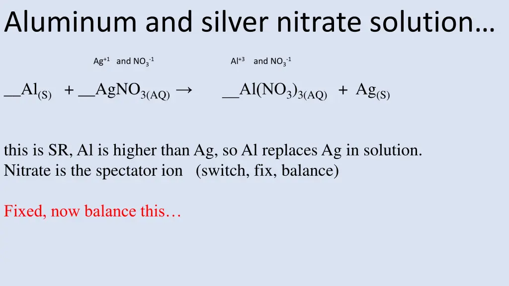 aluminum and silver nitrate solution 2