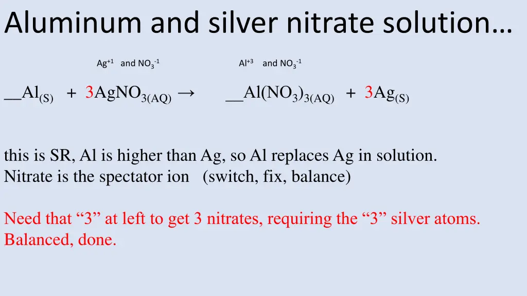 aluminum and silver nitrate solution 3