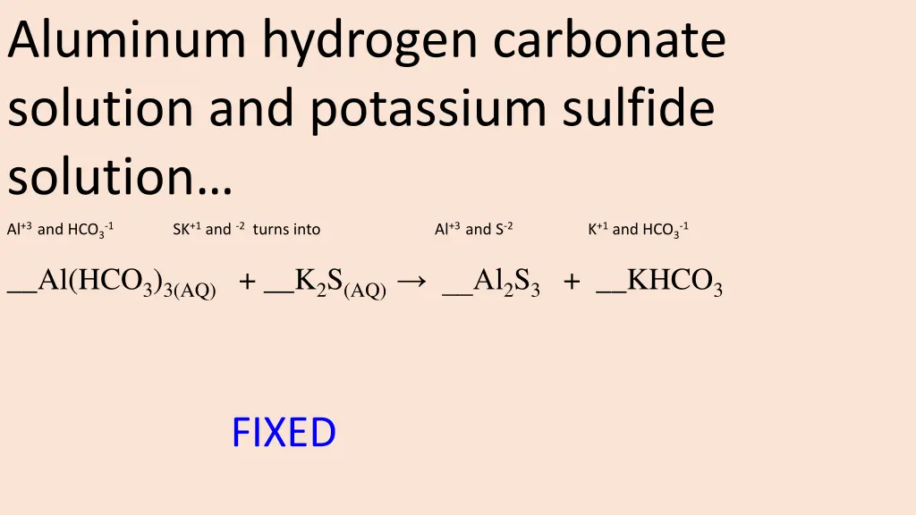 aluminum hydrogen carbonate solution 2
