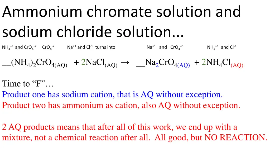 ammonium chromate solution and sodium chloride 4
