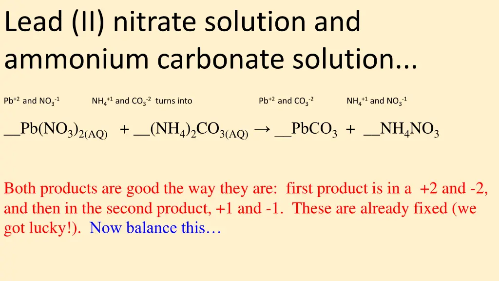 lead ii nitrate solution and ammonium carbonate 2
