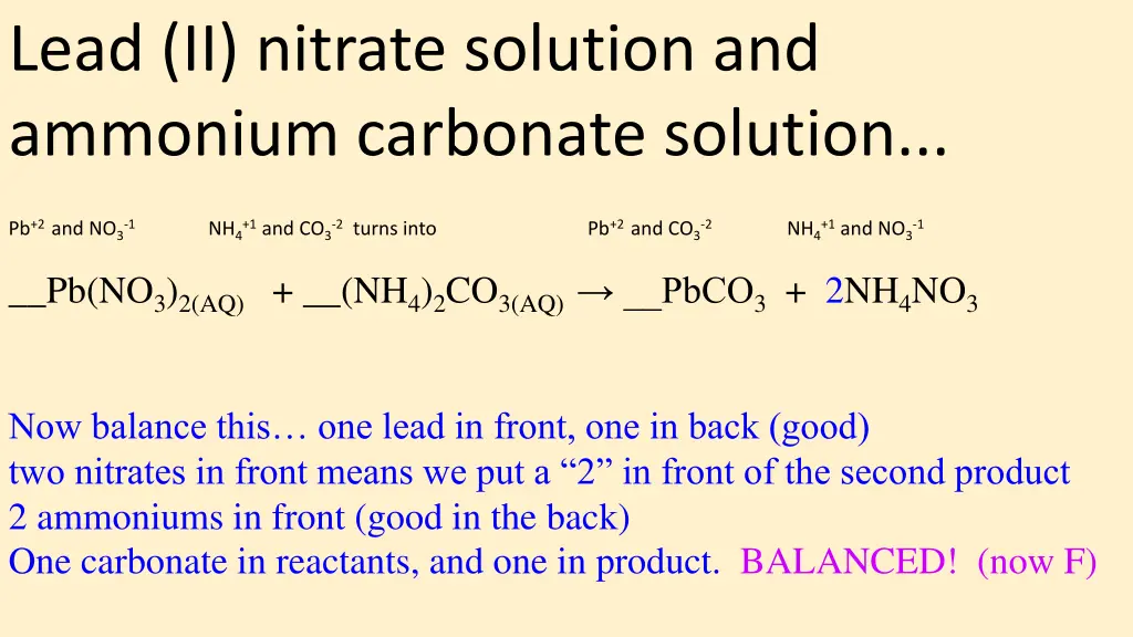lead ii nitrate solution and ammonium carbonate 3