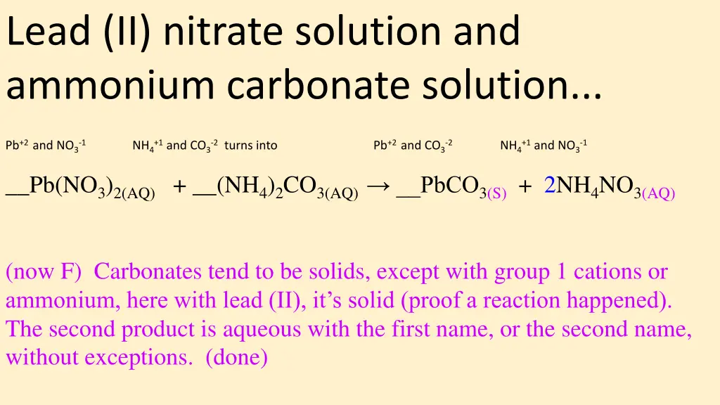 lead ii nitrate solution and ammonium carbonate 4