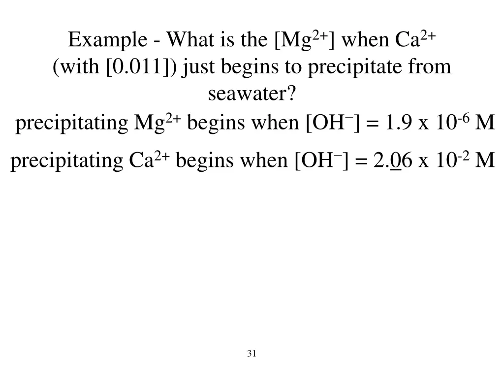 example what is the mg 2 when ca 2 with 1