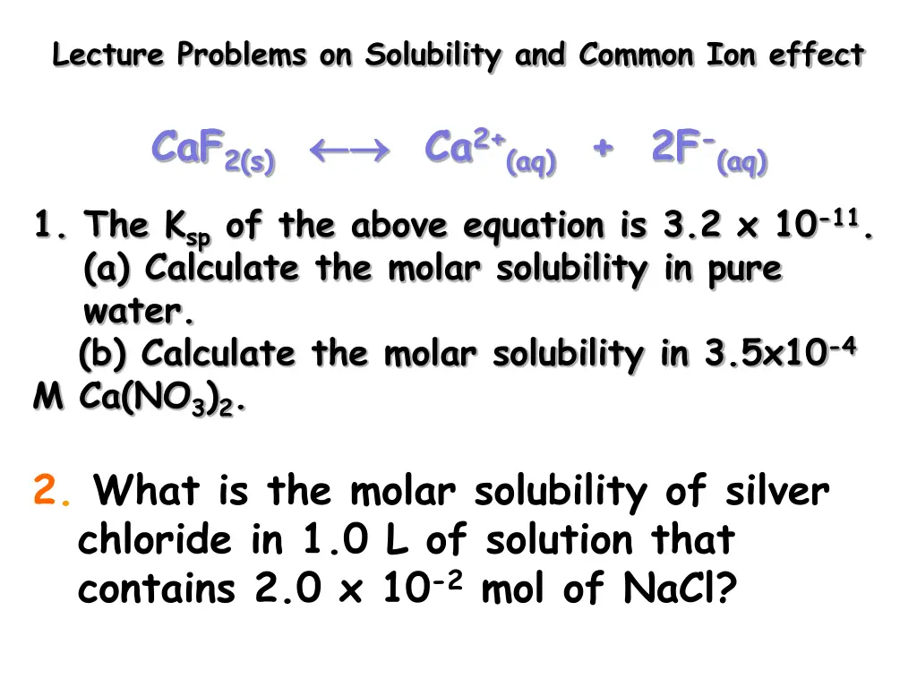 lecture problems on solubility and common