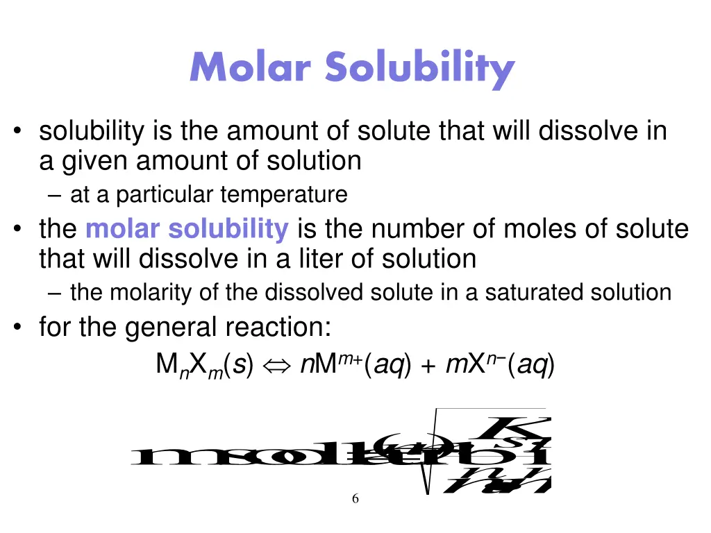 molar solubility
