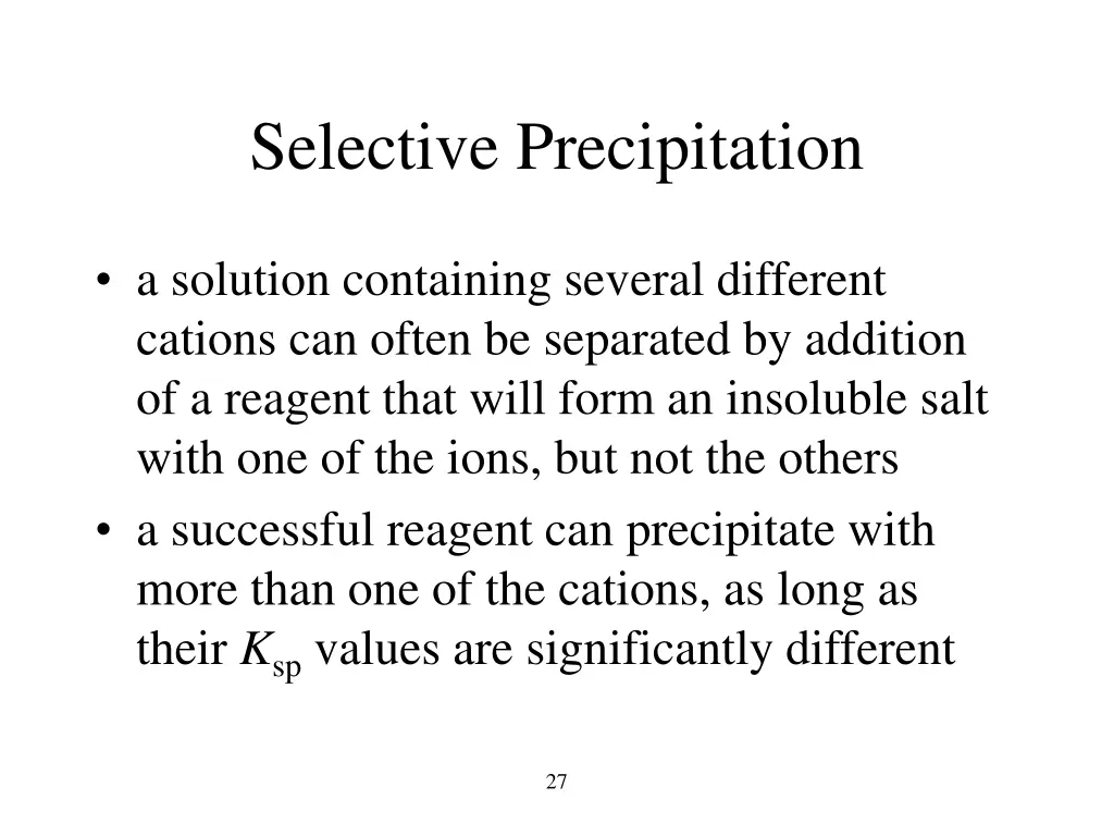 selective precipitation