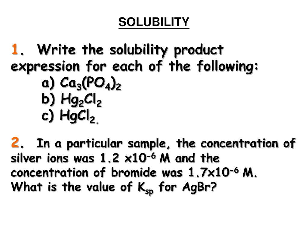 solubility 1