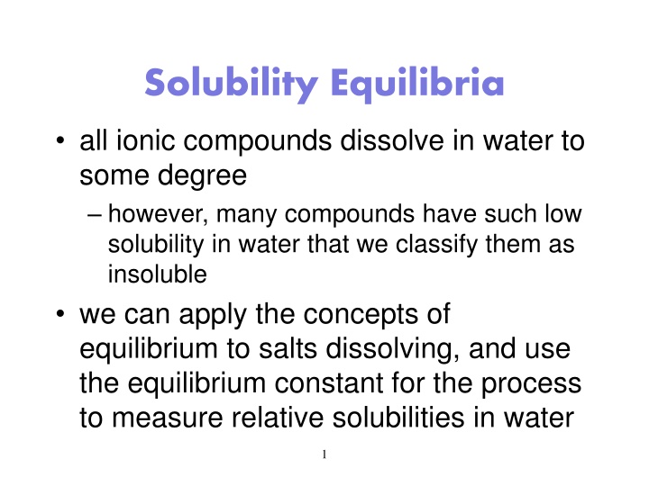 solubility equilibria