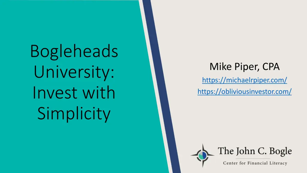bogleheads university invest with simplicity
