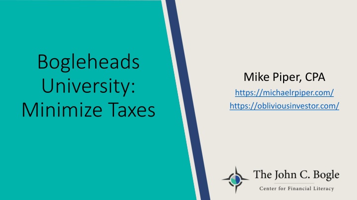 bogleheads university minimize taxes