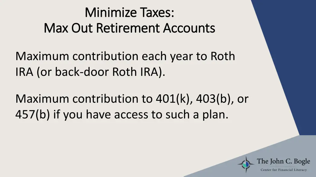 minimize taxes minimize taxes max out retirement